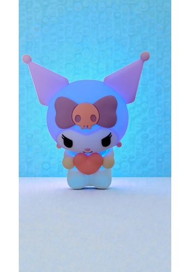 Kuromi Kaliteli Masa Gece Lambası Boyut:12 Cm Çok Renkli