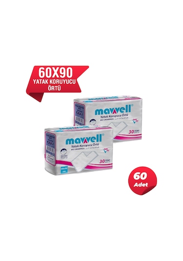 Mavvell 60 x 90 CM Yatak Koruyucu Örtü 2 x 30'lu 60 Adet