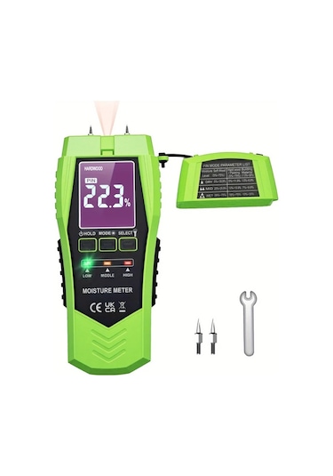 Topshop1 Yeşil Yeni 2si 1 Arada Pinli Ve Pinsiz Nem Ölçer Su Kaçağı Dedektörü Kütük Alçıpan Küf Tespit Cihazı