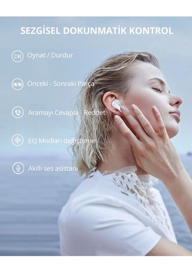 Aukey EP-M2-WH 13mm Sürücülü Bluetooth 5.3 Ipx4 Kablosuz Kulaklık