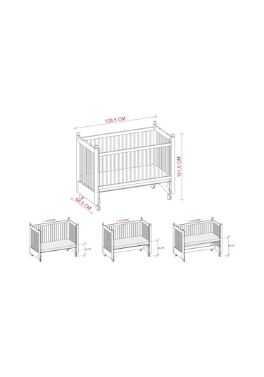 Meltem Kids Mondo Sallanır Ahşap Anne Yanı Beşik - 60x120 cm (beyaz) Beyaz Meltem Kids Mondo Sallanır Ahşap Anne Yanı Beşik - 60x120 cm (beyaz) Beyaz