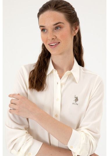 U.s. Polo Assn. Kadın Gömlek Desenli 50316429-vr256 İnci