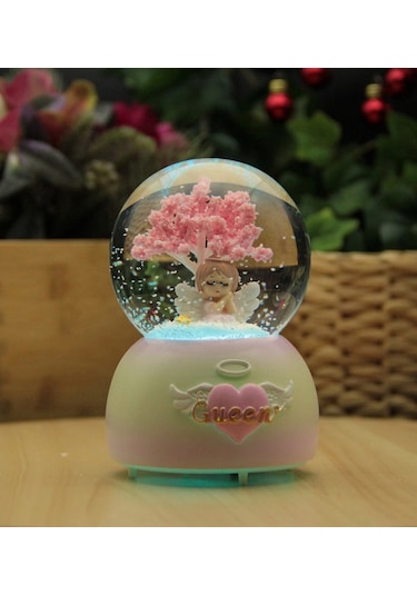 Angel Işıklı ve Müzikli Kar Küresi Büyük Boy