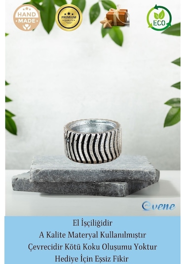Mumluk Şamdan Tealight Mum Uyumlu Tekerlek Model - Gümüş Eskitme