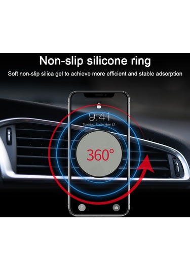 Sones R-just Hz10 Küçük Kasırga Manyetik Araç Telefonu Tutucu Karbon Fiber Siyah