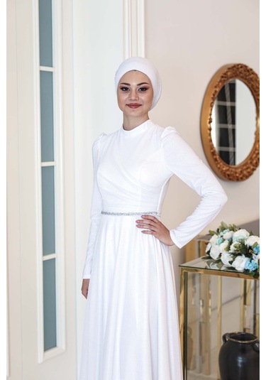 Melisma Tesettür Işıl Abiye Beyaz