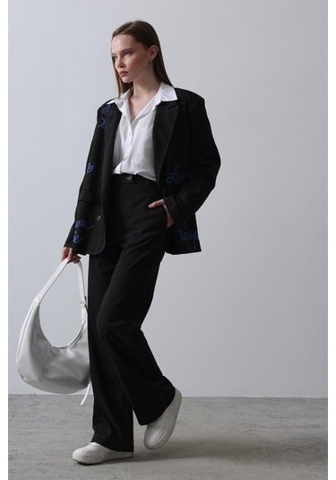 Soonaksesuar Kalpli Ceket Takım - Siyah Siyah