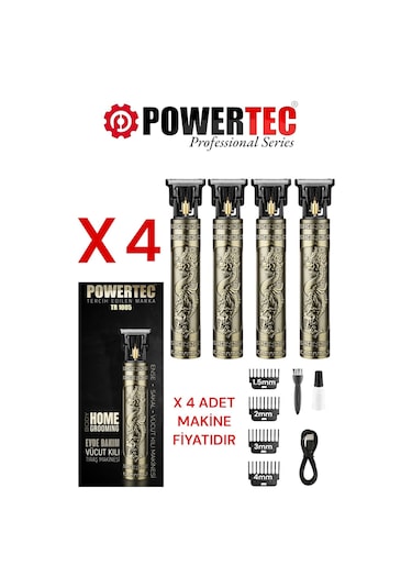 Tr-1005 4 Adet Şarjlı Sakal Ense Vücut Lazer Epilasyon Öncesi Tıraş Makinesi 270 Dk