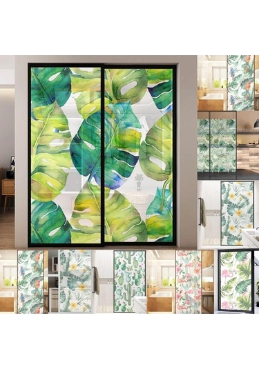 Pazly Tropikal Suntek Stil Lekeli Gizlilik Filmi Etiket Cam Buzlu 1. By Ahşap