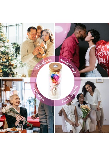 Wezone "led Işık Açan Sonsuz Gül Şişesi - Romantik Hediye Pil Dahil "