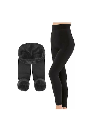 Yumşak Kadın Havlu Termal Tayt Siyah