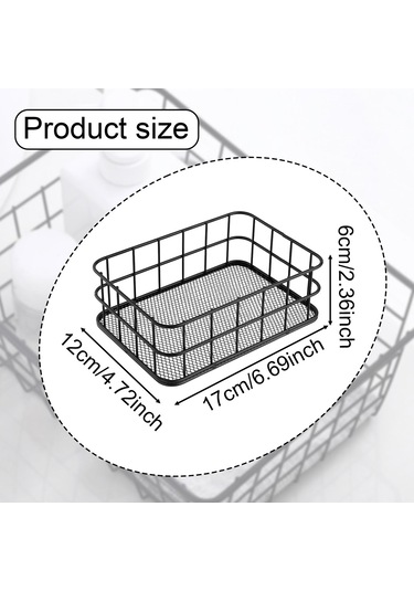 Suntek Tel Sepet Vintage İstiflenebilir Gıda Saklama Sepeti Siyah