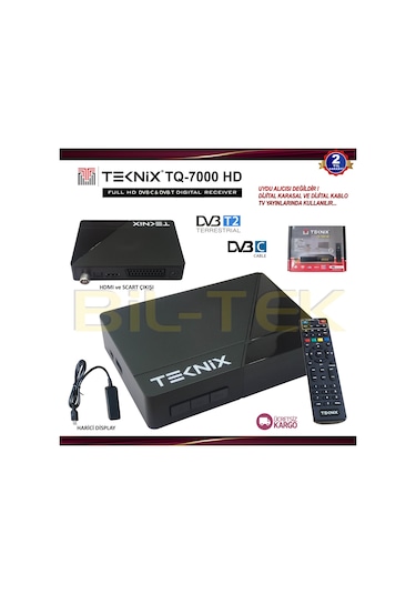 Teknoline Tq 7000 Hd Dvb T & Dvb C Hd Karasal Ve Kablo Tv Alıcısı