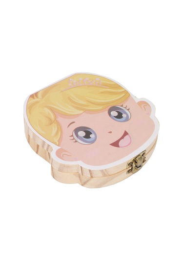 Yunboo Kız Bebekler İçin Ahşap Diş Kutusu - Renkli Boyalı, Doğal Ahşap, Uzun Süreli Saklama, Büyüme Anı Koruyucu