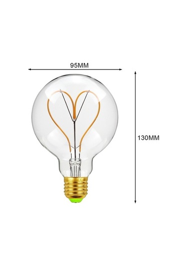 Besthome1 G95 220v 4w Dimmable Led Filament, Vintage Kalp Desenli, Yüksek Renk Kalite, Ev Dekoru Işıkları Diğer