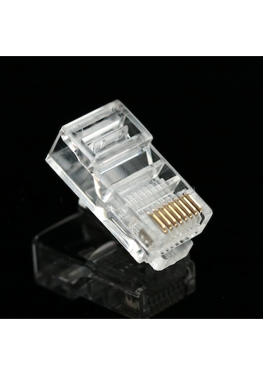 Ez Rj45 Cat5/Cat6 Yeni Nesil Delikli Konnektör - 100 Adet