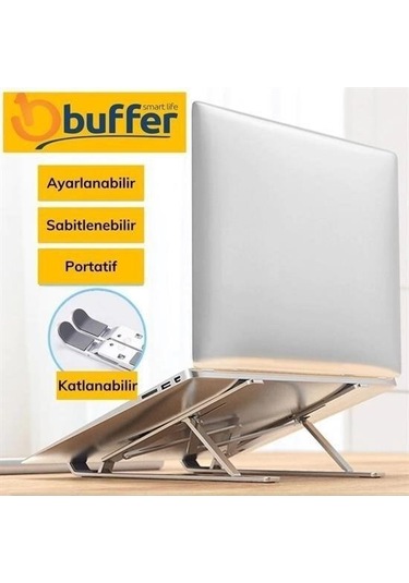 9068317361598 - Buffer Ayarlanabilir Dizüstü Destek Tabanı Tamamen Katlanabilir Taşınabilir Laptop Yükseltici