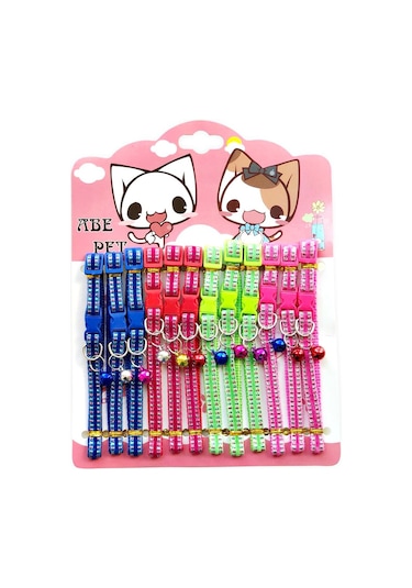 Çıngıraklı Zilli Reflektörlü Kedi Boyun Tasması 31 Cm - Kırmızı