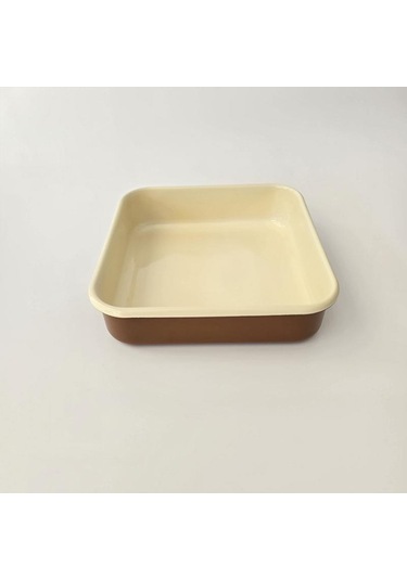 Emaye Kare Fırın Tepsisi Kahve Kahverengi