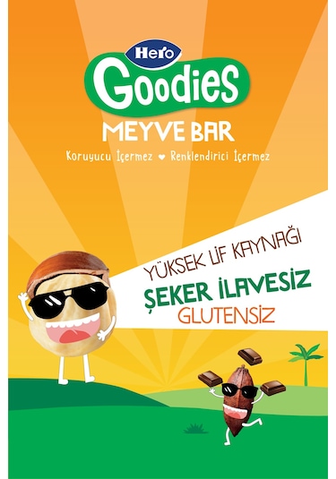 Hero Goodies Fındık Kakao Meyve Bar 30g X15