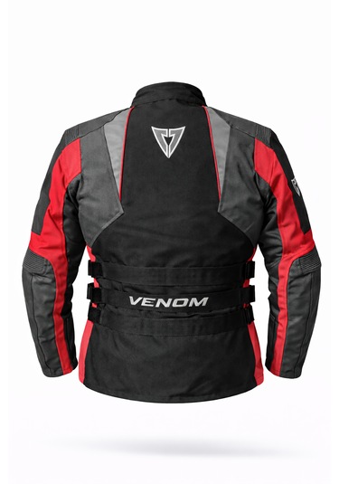 Venom Tourex Kırmızı - Gri Kadın Motosiklet Montu Ce Korumalı