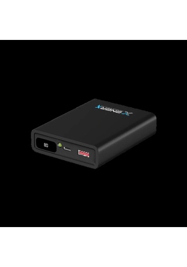 Enerx Enr-p10188dc Powerbank 10.000 Mah Dijital Ekranlı Fenerli Usb+type-c 2.1a Beyaz Siyah