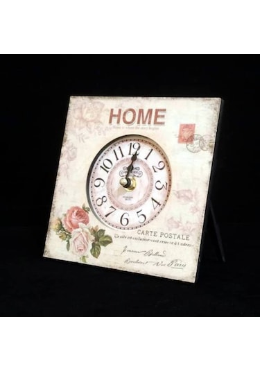 Saatler-MB KARE HOME TEMALI MASA SAATİ-KÜÇÜK-16*16*3 CM