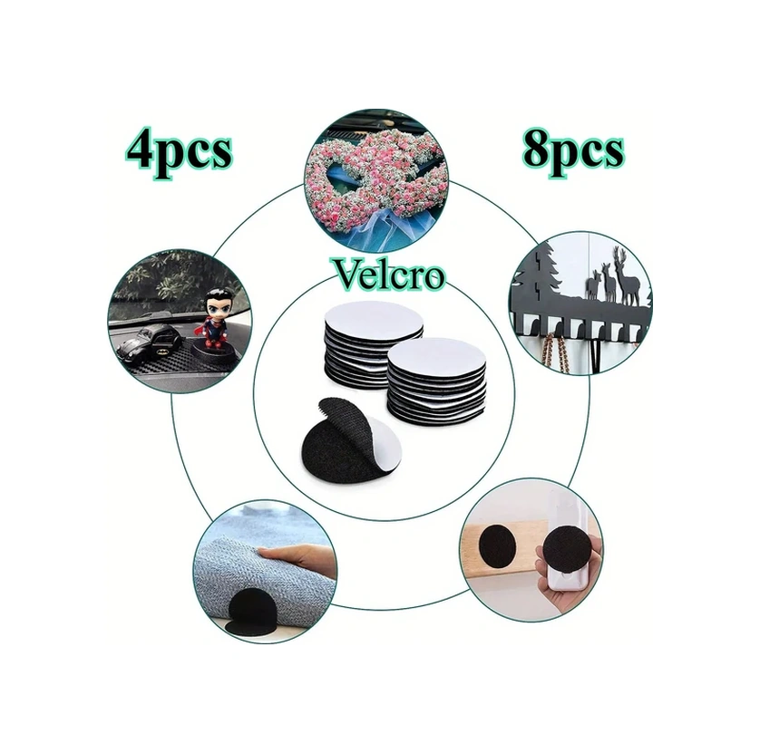 Hightower Siyah 8 Adet Otomatik Yapışkanlı Sabitleme Noktalı Ev Koltuk Döşemesi İçin Çift Taraflı Bant