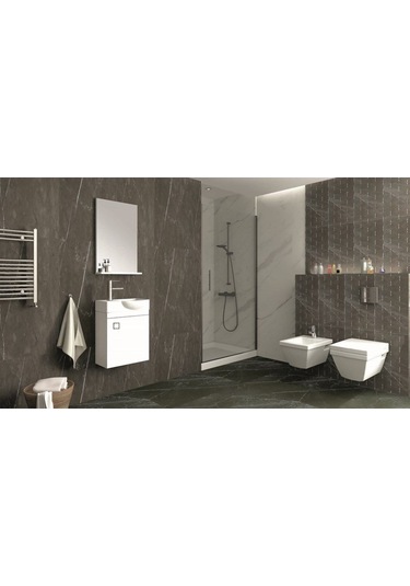 Mini 45 Cm Sol Banyo Dolabı Beyaz