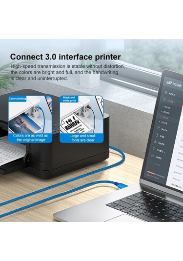 Novahub Yazıcı/sabit Disk Usb 3.0 A-erkek Konnektör Kablosu, 0.6m Mavi Yüksek Hızlı