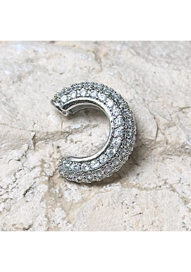 Vıp Zirkon Silver Earcuff Gold
