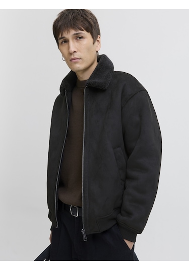 Jack Jones Erkek Yakası Kürklü Bomber Ceket 12282444 Siyah Jack Jones Erkek Yakası Kürklü Bomber Ceket 12282444 Siyah