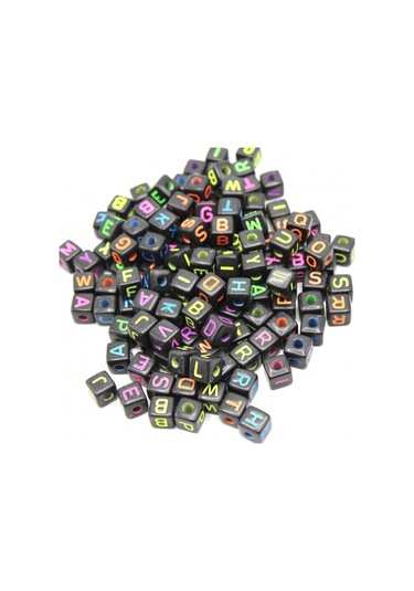 Harf Boncuk Akrilik Küp 10 Mm 250 Gr Siyah