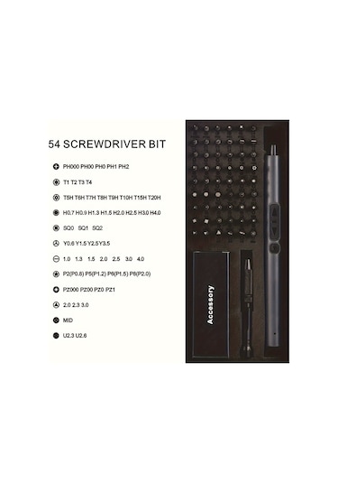 Tcherchi QE54911 65 ın 1 Elektrikli Akülü Matkap Tornavida Manyetik Tamir Kiti