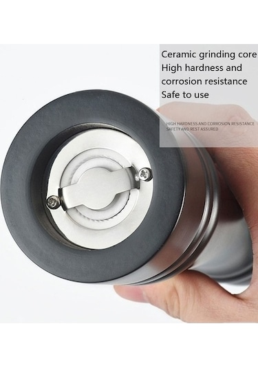 Didadodo : Fonksiyonel Tasarım : Manuel Tuz & Biber Öğütücü - Baharatlı Mutfak Pratikliği Şık Baharat Değirmeni - Siyah Siyah Siyah