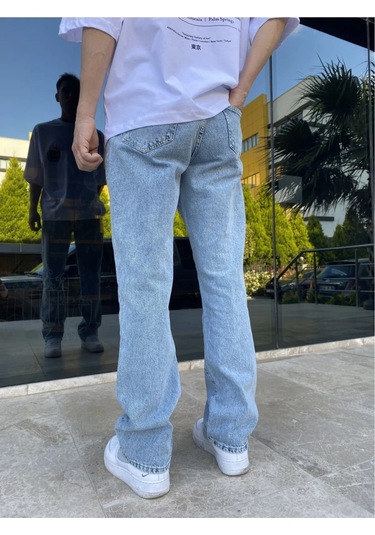 Vikingsjeans Kaizer Denim Erkek Buz Mavi Baggy Jeans Açık Mavi