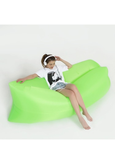 Suntek Şişme Hava Şezlong Kanepe Taşınabilir Plaj Yeşil