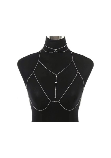 Willowhaven 2 Adet Altın Renk Kristal Yuvarlak Boncuk Kolye Ve Vücut Zinciri Seti