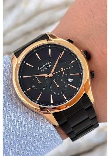 Ferrucci Function Erkek Kol Saati 3 Atm+siyah Renk Çelik Kordon&kasa+bileklik Zmfer100