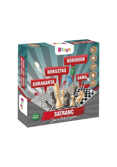 Btoys Surakarta,dokuztaş,koridor,dama Ve Santranç 1 Kutuda 5 Oyun Set