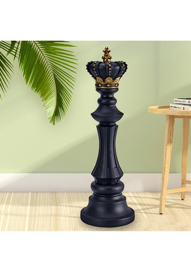 Yaozixa Resin Simülasyon Satranç Figürü: Kral, Kraliçe Ve At Desenli Ev Dekorasyonu - Sanatsal Ev Ve Mağaza Açık Art Köşe Takımı