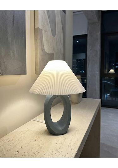 Elana Design Balance Abajur - Bohem Tarzı Abajur Ve Gece Lambası Gri