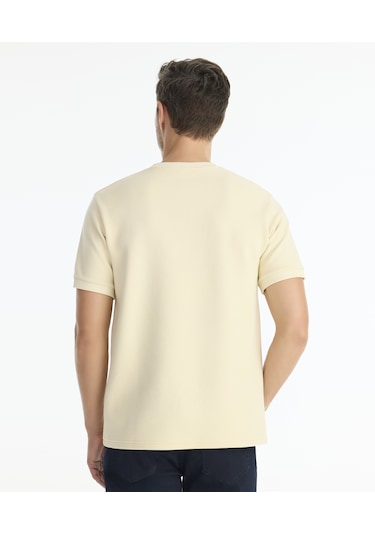 Yargıcı Regular Bisiklet Yaka Kısa Kol T-shirt 25kets9003x 017 Bej