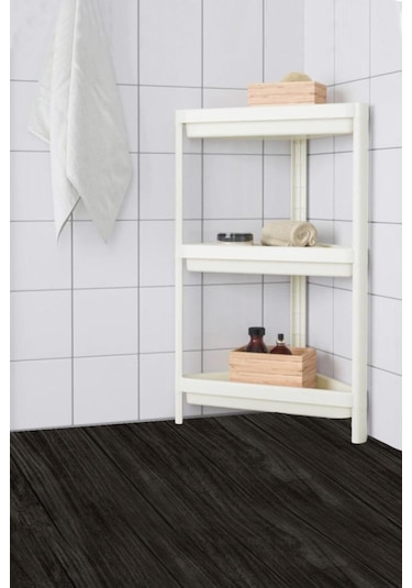 3 Katlı Köşeli Beyaz Banyo Rafı Beyaz