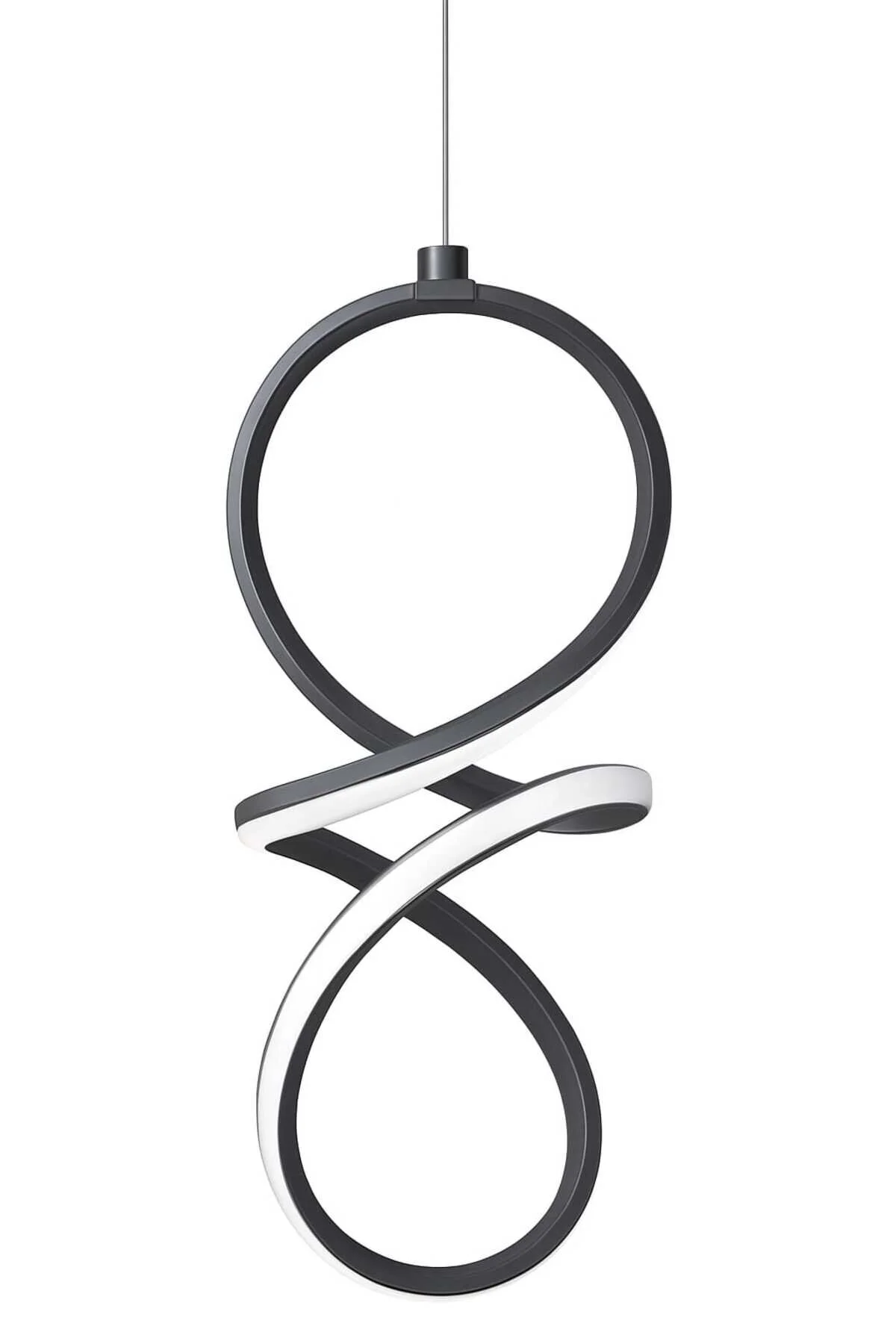 Siyah Kasa Ultra Power Beyaz Ledli Avize Sarkıt Tekli Avize Siyah