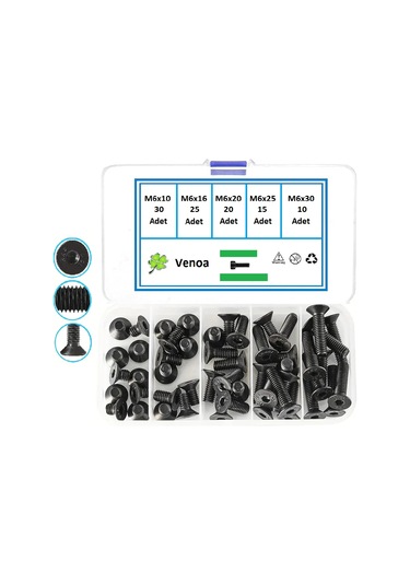 Venoa Hic100 Havşabaş İmbus Civata Seti M6 Çantalı 100 Parça Diğer