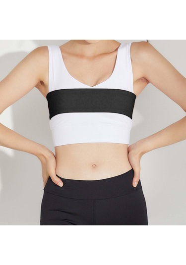 Suntek Egzersiz Yoga Koşu Için Göğüs Sıkıştırma Bandı Siyah-L Siyah