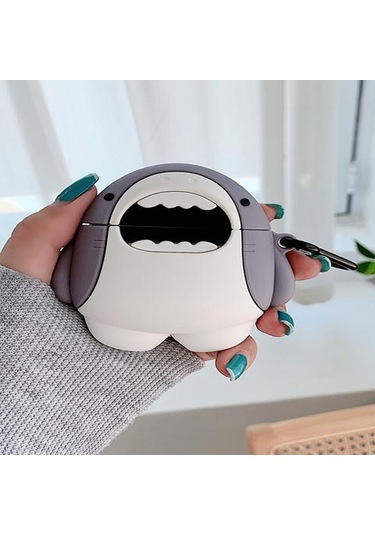 Microsonic Samsung Galaxy Uyumlu Buds 3 Pro Kılıf Cartoon Figürlü Silikon Crtn-fgr-kpkblk Beyaz - Gri