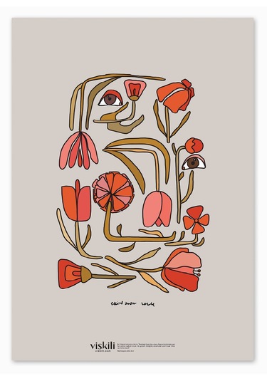 Anason İşleri Güller Ve Gözler Viskili Poster 50x70cm