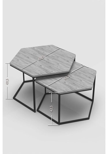 Orta Sehpa Altıgen İkili Lüx Efes Çok Renkli